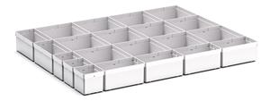 21 Compartment Box Kit 100+mm High x 800W x650D drawer Bott100% extension Drawer units 800 x 650 for Labs and Test facilities 48/43020769 Cubio Plastic Box Kit EKK 86100 21 Comp.jpg